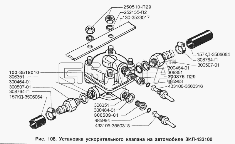 ЗИЛ ЗИЛ-133Г40 Схема Установка ускорительного клапана на banga.ua